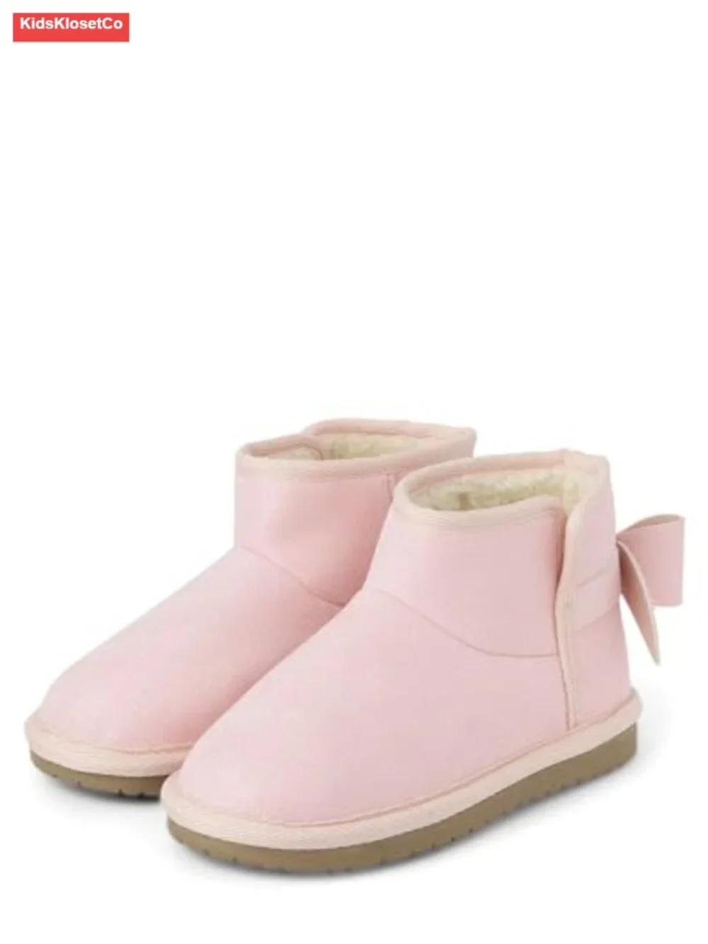 Toddler Girls Faux Suede Pull-On Ankle Boots with Bow